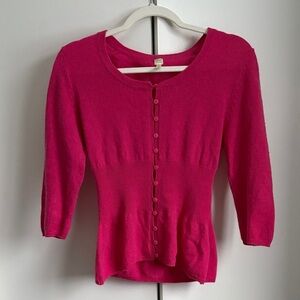 Future Paradise 100% Cashmere Pink Button-Up Cardigan L/M Balletecore Softgirl